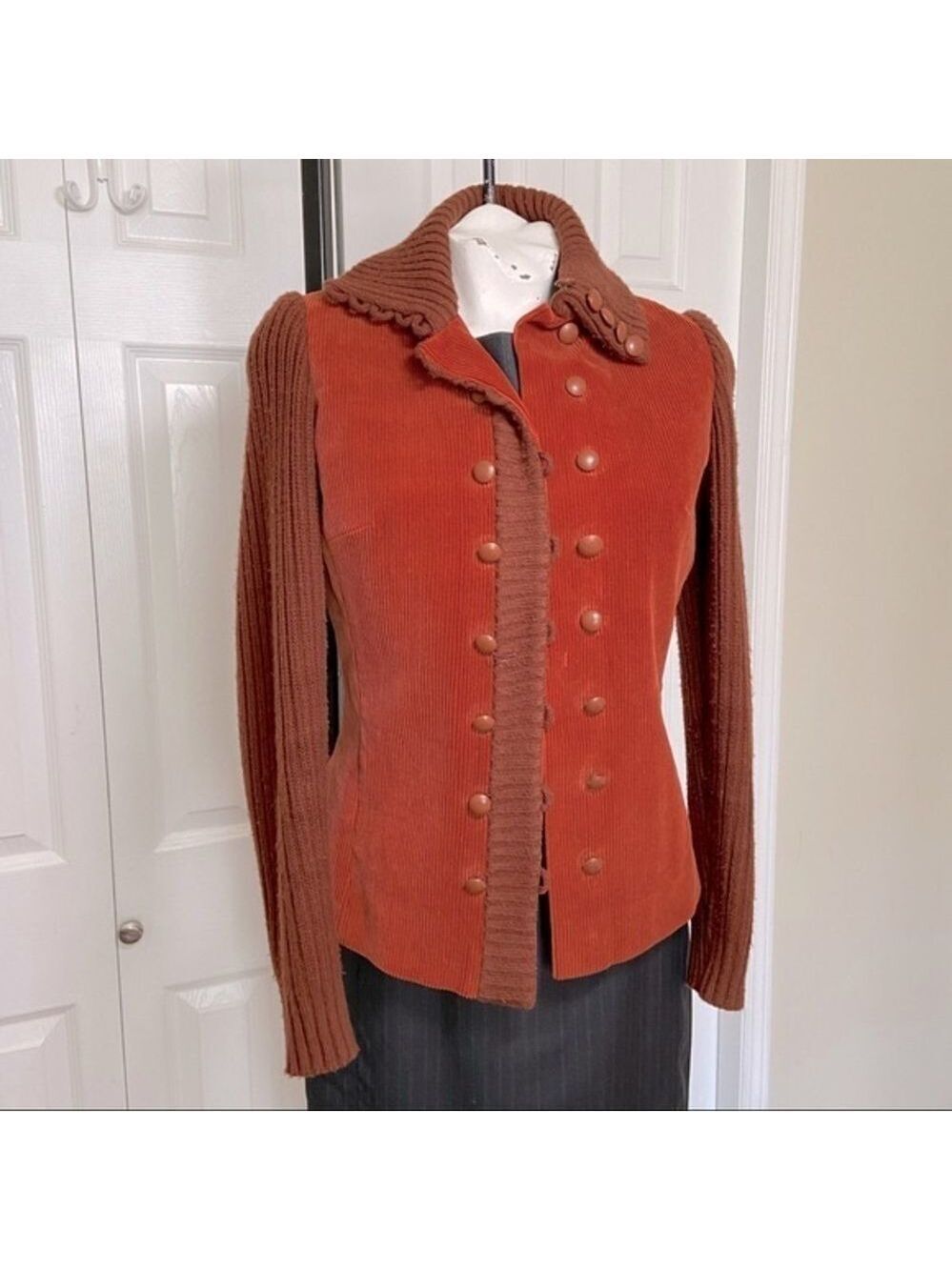 El Corte Ingles Corduroy Jacket Burnt Orange Small